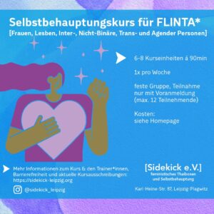 Flyer Selbstbehauptungskurs für FLINTA-Personen mit genaueren Infos zum Kurs