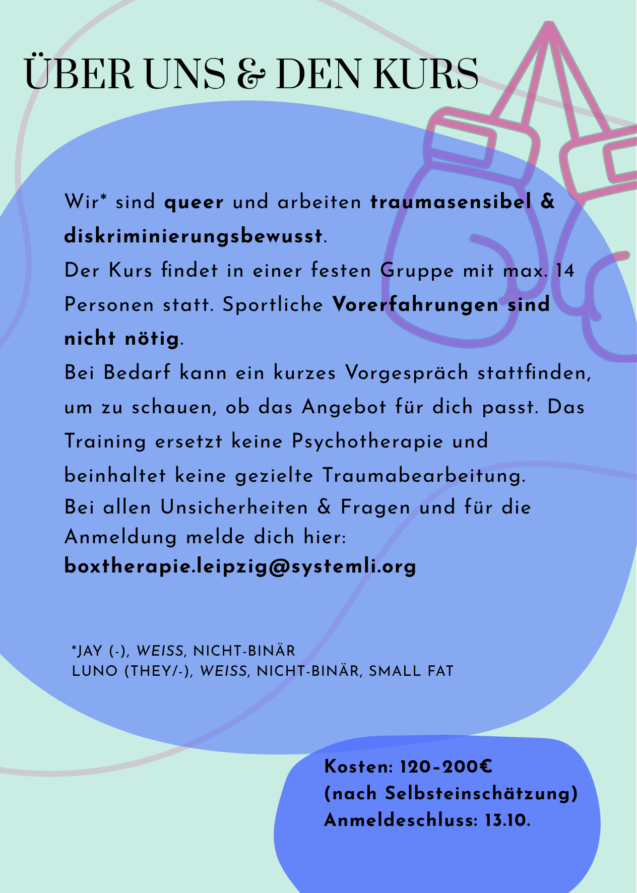 Rückseite Flyer Therapeutisches Boxen